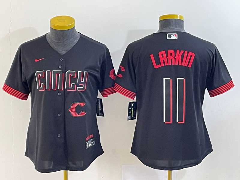 Youth Cincinnati Reds #11 Barry Larkin Black 2023 City Connect Cool Base Stitched Jerseys->mlb youth jerseys->MLB Jersey
